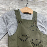 NEW Overalls & LS Shirt Dinosaurs 3M