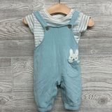 Modal French Terry Overalls Bunny & Shirt Stripes NB