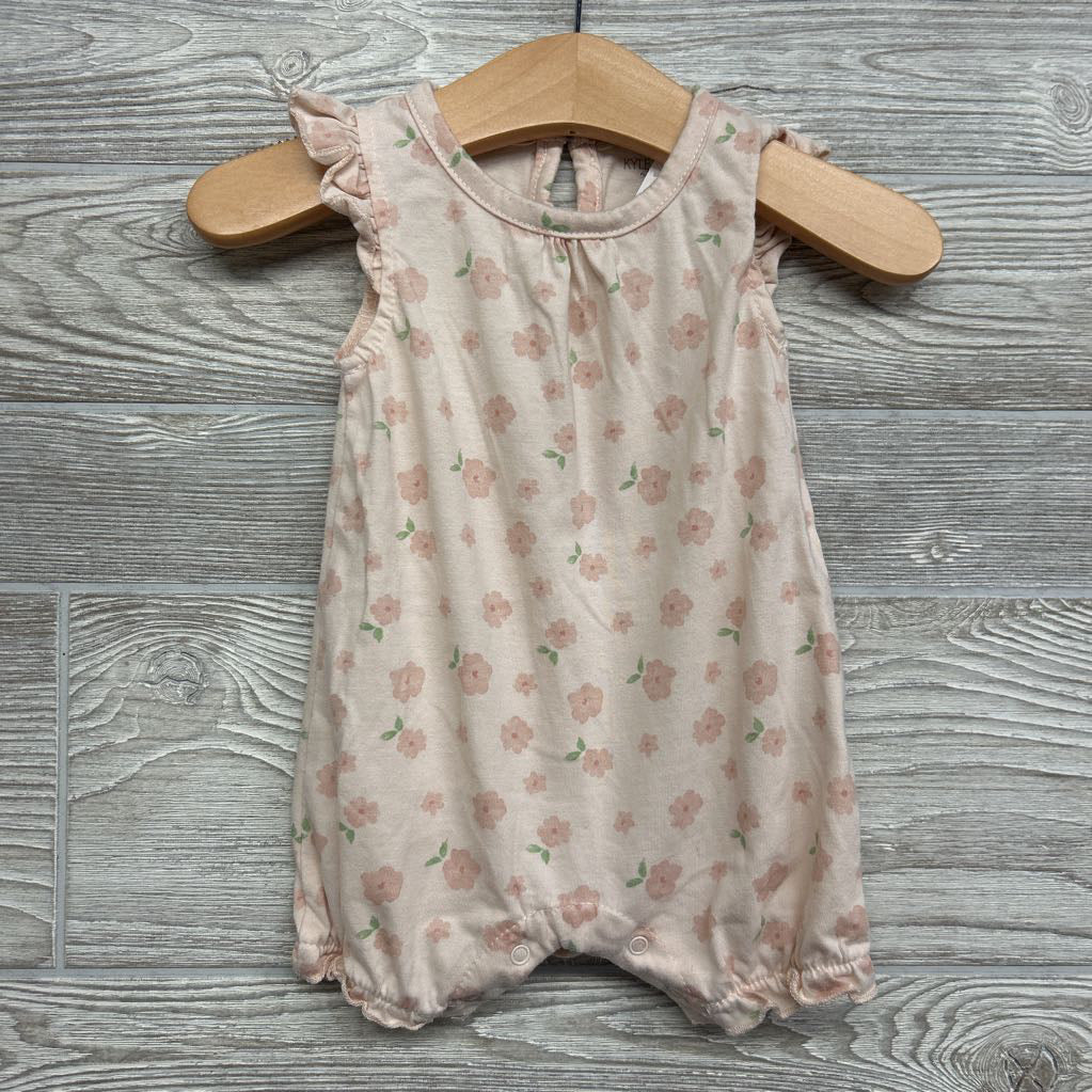 Flutter Sleeve Romper Flowers 3-6M