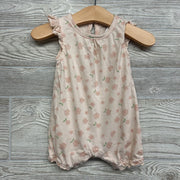 Flutter Sleeve Romper Flowers 3-6M