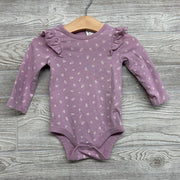 Ruffle Shoulder LS Bodysuit Flowers 6-9M