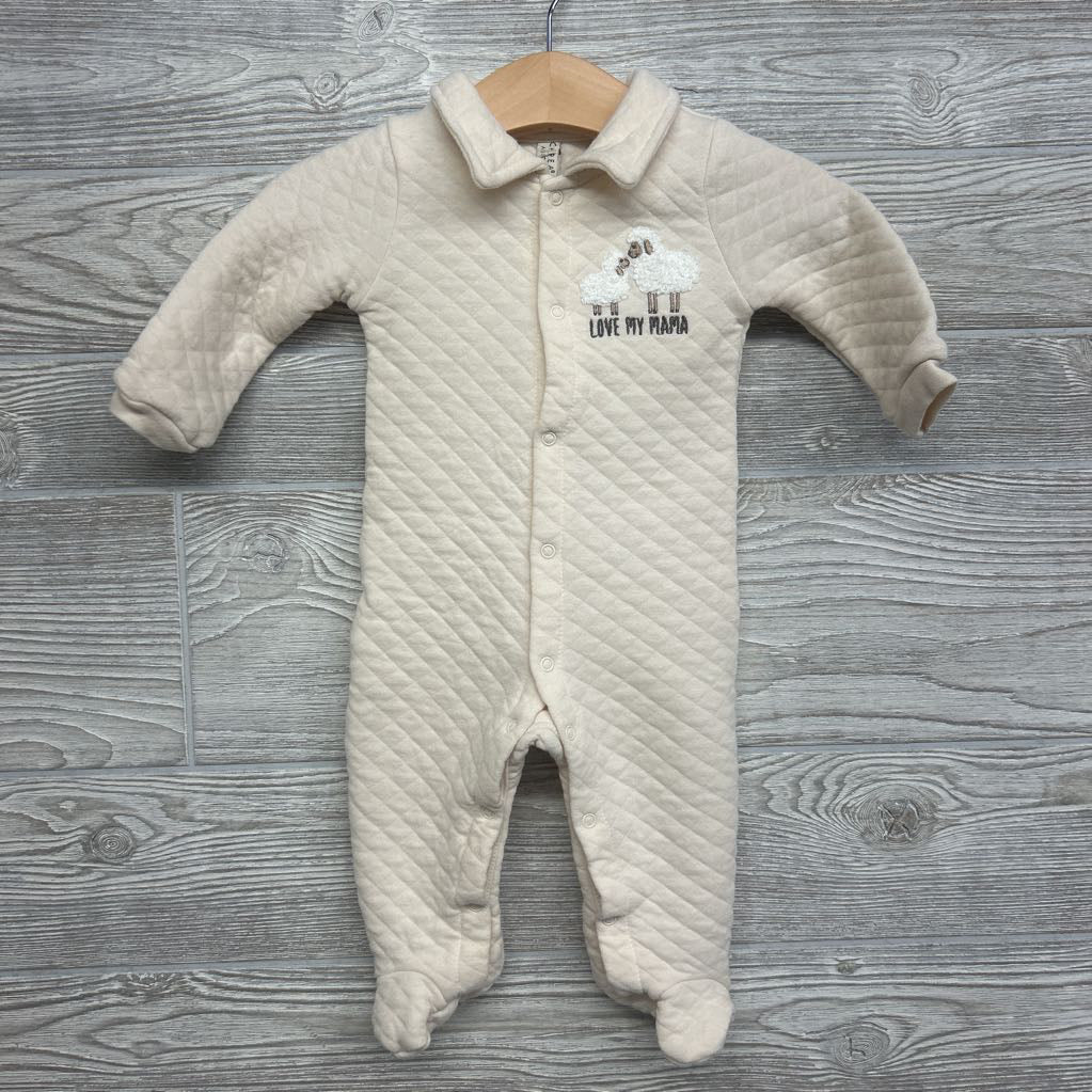Organic Snap Up Quilted Outfit Animals 3-6M