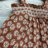Socked Sunsuit Romper Flowers 6M