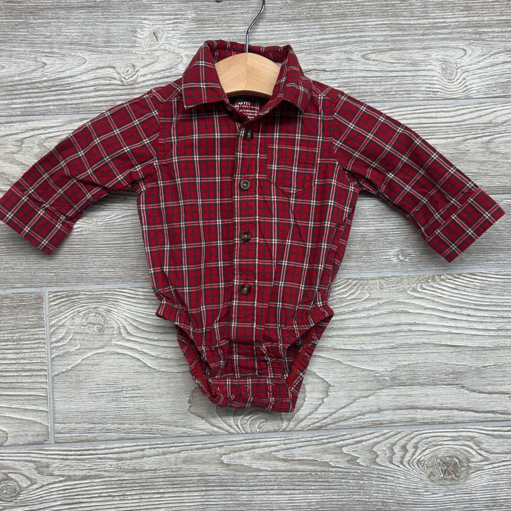Plaid Button Up Dress Shirt 3M