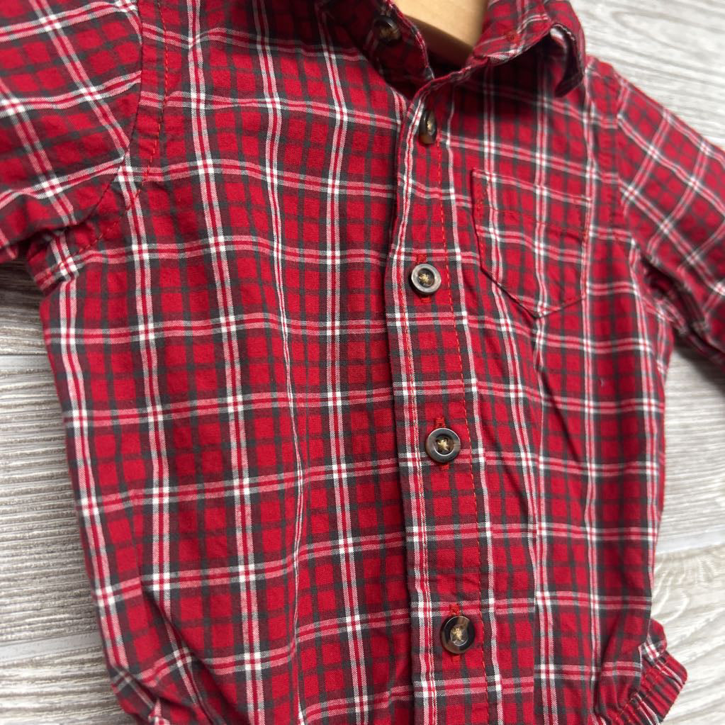 Plaid Button Up Dress Shirt 3M