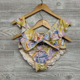 2 Pc Flutter Swimsuit Flowers 14