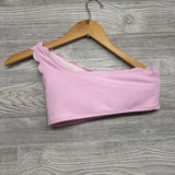 2 Pc One Shoulder Swimsuit Scallop Trim 14
