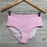 2 Pc One Shoulder Swimsuit Scallop Trim 14