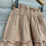 Smocked Muslin Skirt Stripes Ruffle 3T