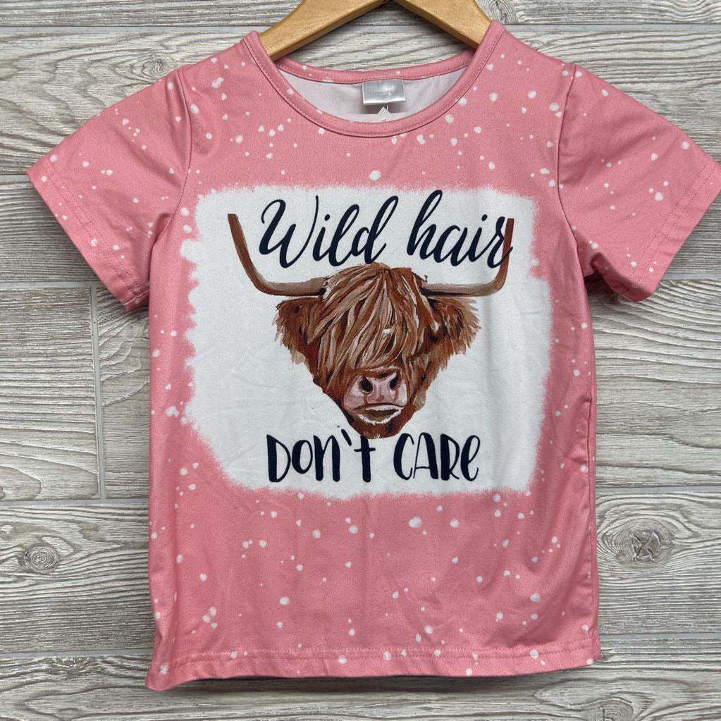 Shirt Wild Hair Don't Care & Bell Bottom Pants Cows Flowers 6-7