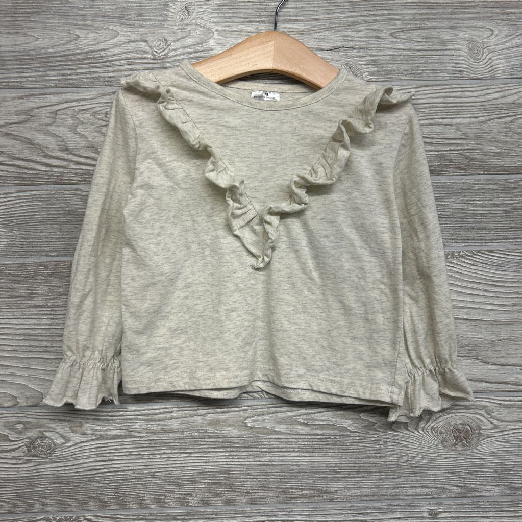 LS Ruffle Shirt & Pants Animal Print 3T