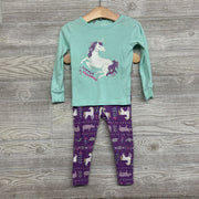 2 Pc LS PJs Little Dreamer Unicorns 2T