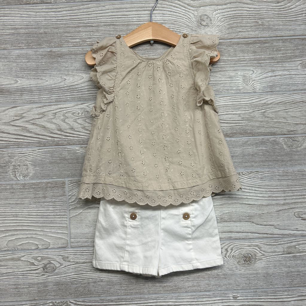 Eyelet Flutter Sleeve Tunic & Sailor Shorts 2T