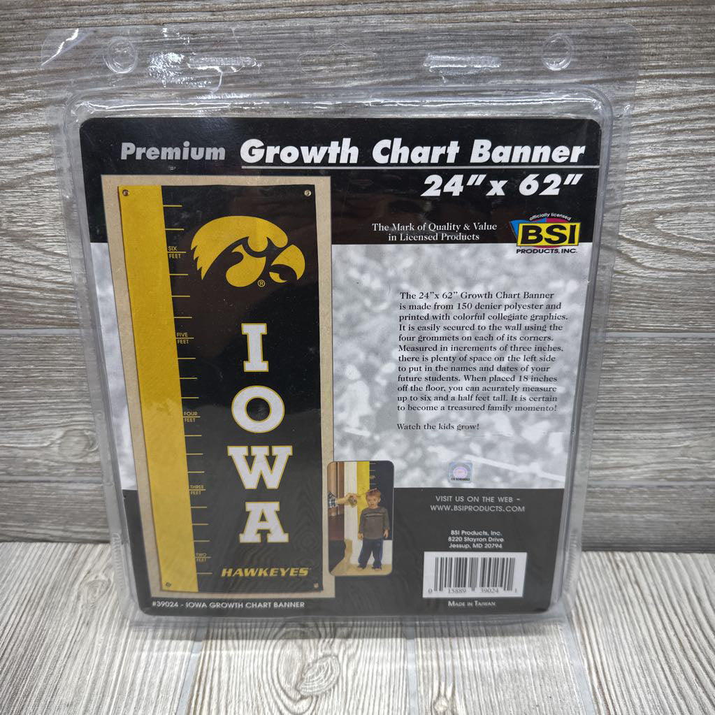 NEW Growth Chart Banner Iowa Hawkeyes