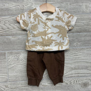 Henley Bodysuit Dinosaurs Palm Trees & French Terry Cargo Joggers 3M