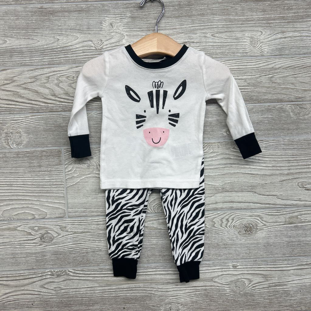 2 Pc LS PJs Zebra 12-18M
