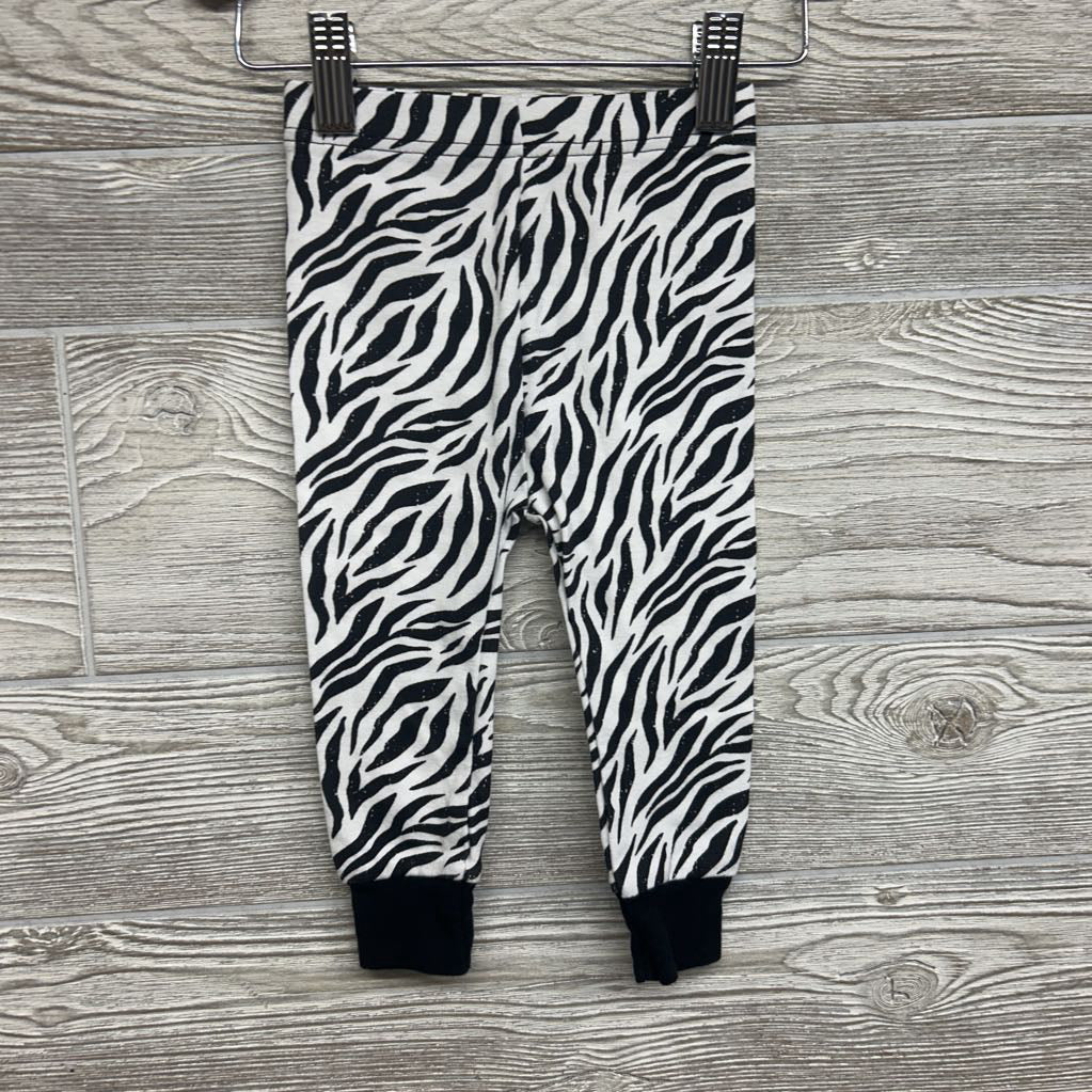 2 Pc LS PJs Zebra 12-18M
