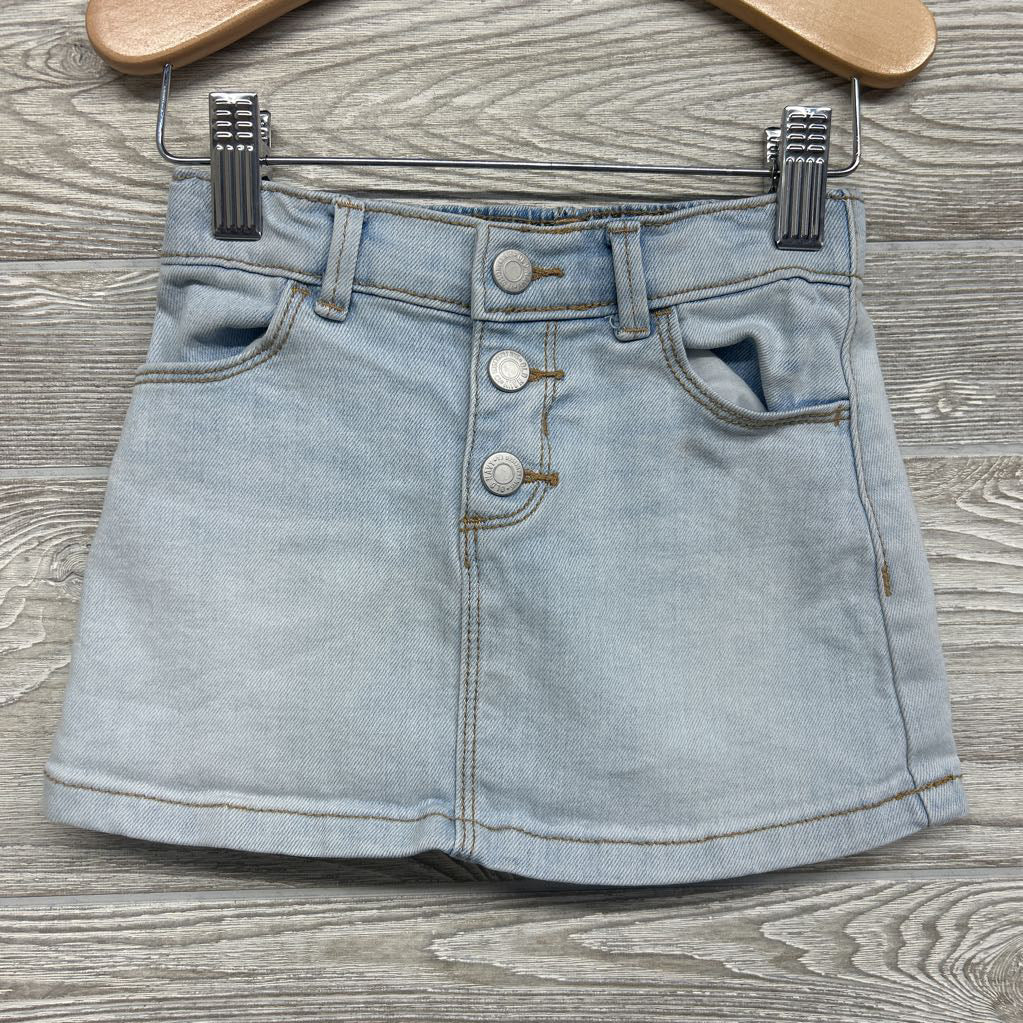 Denim Mini Skirt Button Fly 2T