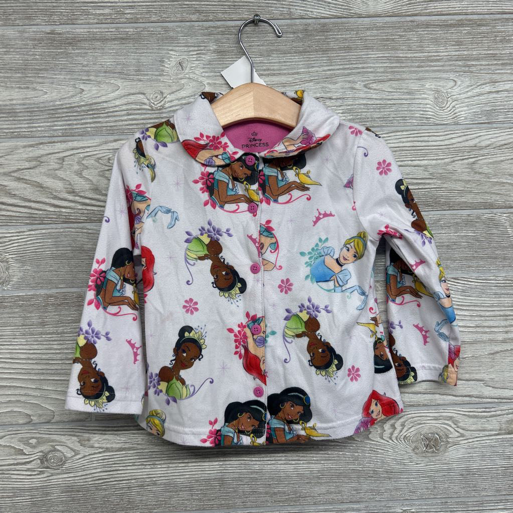 2 Pc LS Button Up PJs Princesses 3T