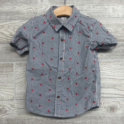 Button Up Shirt Stripes Stars 3T