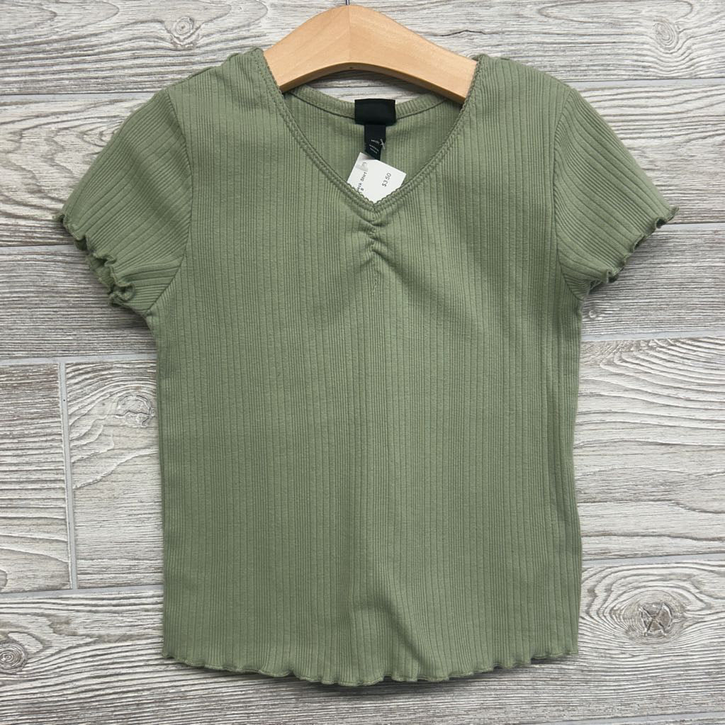 Ribbed V Neck Shirt Lettuce Trim 8