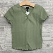 Ribbed V Neck Shirt Lettuce Trim 8