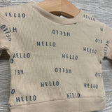 Waffle Knit Crewneck Hello Hello 0-3M