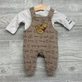 Matelasse Overalls Winnie The Pooh & LS Shirt NB