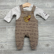 Matelasse Overalls Winnie The Pooh & LS Shirt NB