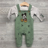Matelasse Overalls Mickey Mouse & LS Shirt 0-3M