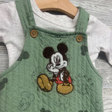 Matelasse Overalls Mickey Mouse & LS Shirt 0-3M