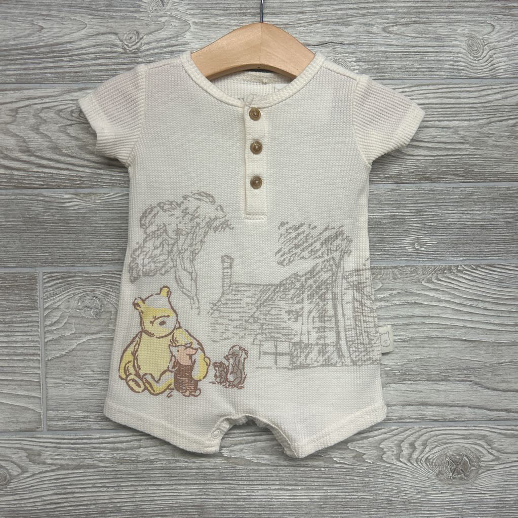 Waffle Knit Shorty Romper Pooh Piglet 0-3M