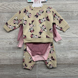 NEW Quilted Crewneck, Joggers & 2 LS Bodysuits Minnie Mouse 9M