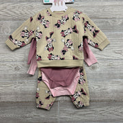 NEW Quilted Crewneck, Joggers & 2 LS Bodysuits Minnie Mouse 9M