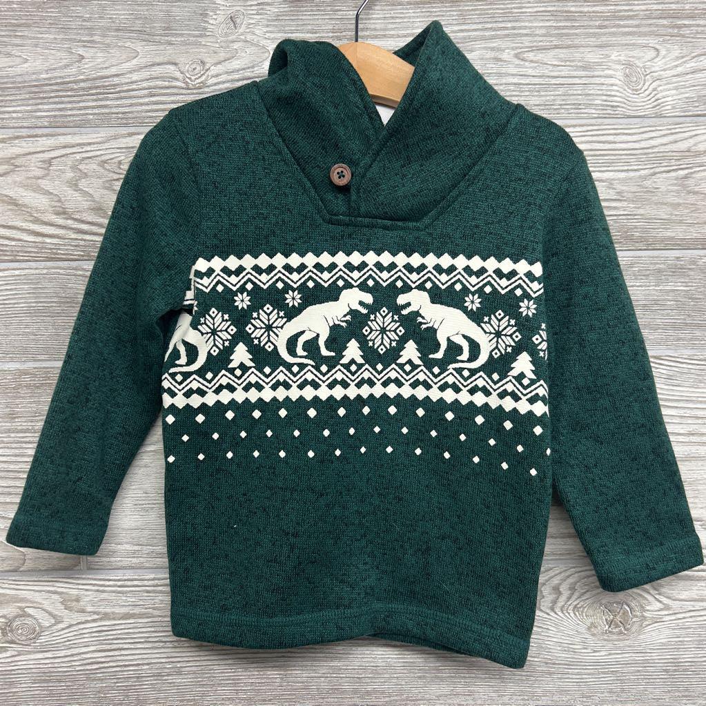Cowl Neck Sweater Nordic Dinosaurs 2T