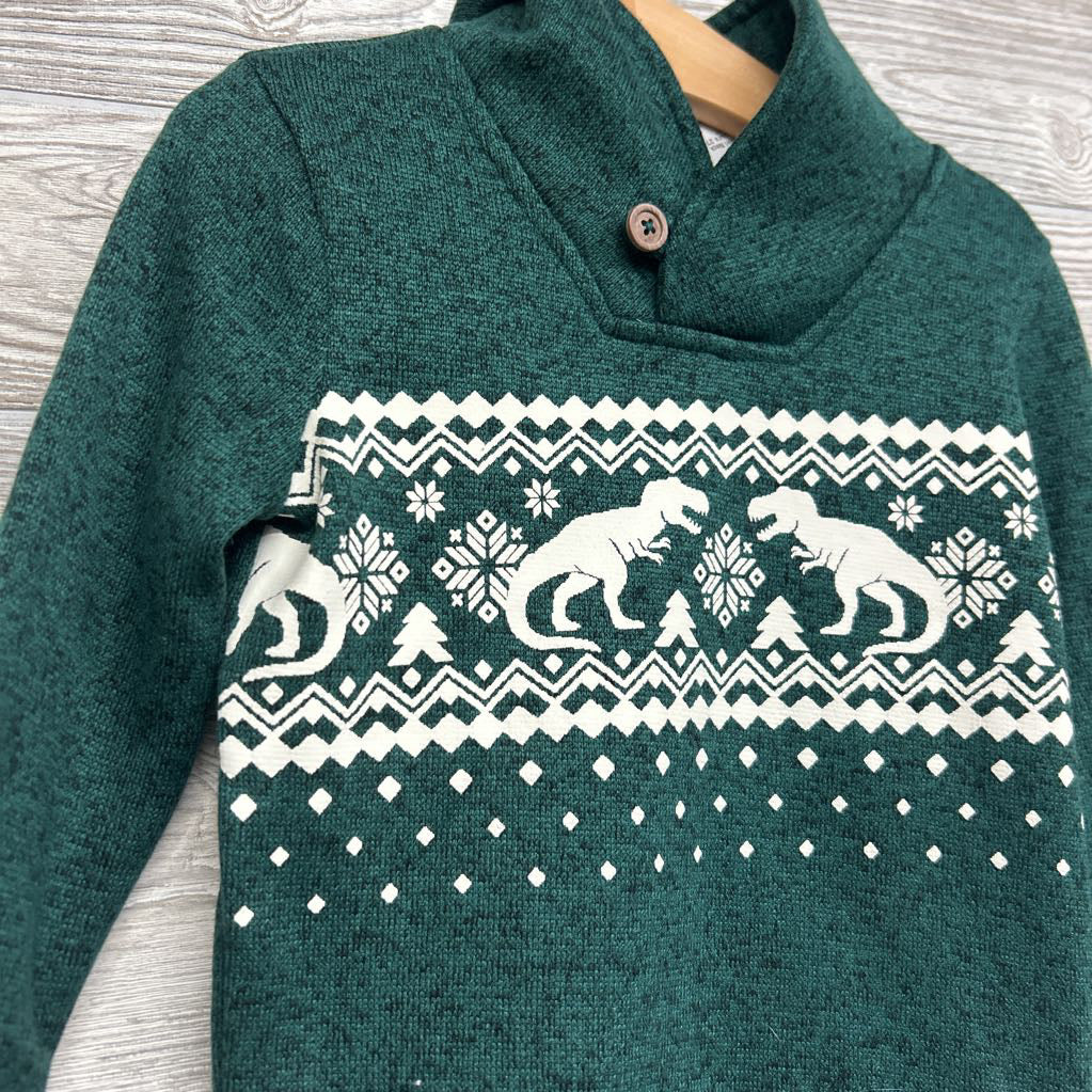 Cowl Neck Sweater Nordic Dinosaurs 2T