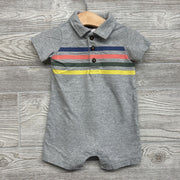 Henley Shorty Romper Stripes 12M