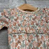 LS Romper Flowers Ruffle 3-6M