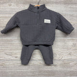 Ribbed 1/4 Zip It's A Good Day Shirt & Sweatpants 0-3M