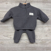 Ribbed 1/4 Zip It's A Good Day Shirt & Sweatpants 0-3M
