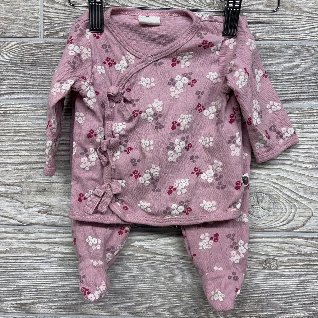 Side Snap Shirt & Pants Flowers 0-3M