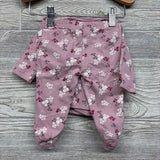 Side Snap Shirt & Pants Flowers 0-3M