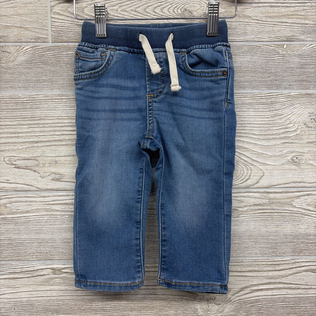 Pull On Drawstring Knit Jeans 12-18M