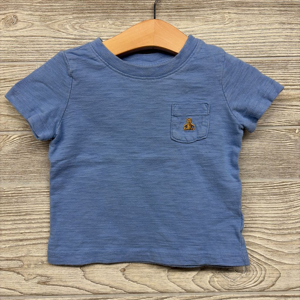 Weathered Shirt Chest Pocket Embroidered Bear 12-18M