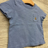 Weathered Shirt Chest Pocket Embroidered Bear 12-18M