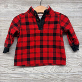 1/4 Button Fleece Pullover Plaid 9M