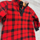 1/4 Button Fleece Pullover Plaid 9M