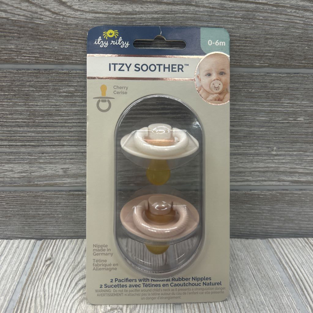 NEW 2 Pk Cherry Itzy Soothers 0-6M