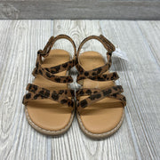 Velcro Cross Strap Sandals Animal Print 6C