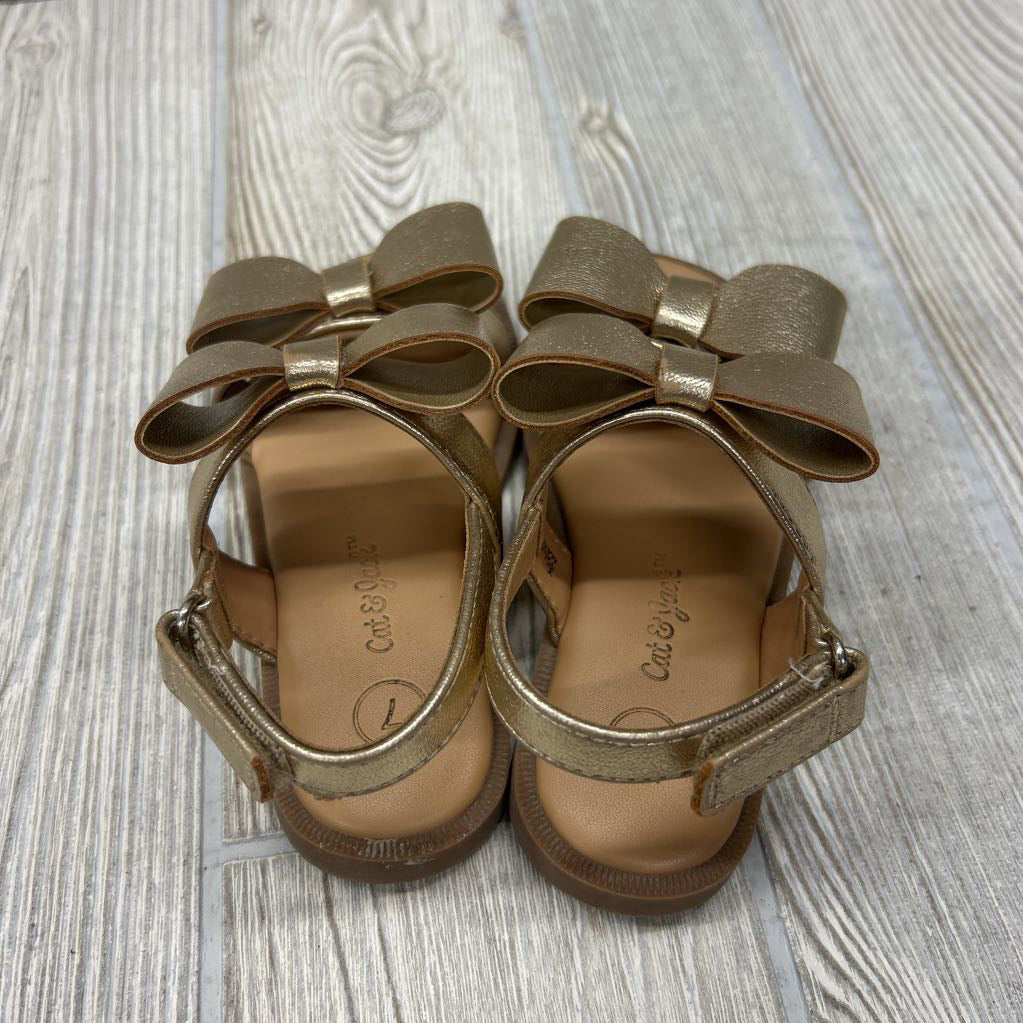 Velcro Metallic Sandals Bows 7C